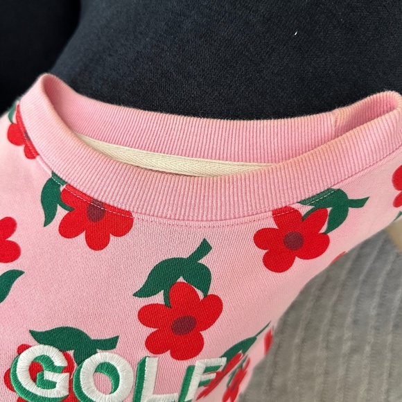 Men's GOLF WANG Find Some Time Pink and Red Flower Crewneck Sweatshirt - Size L - Picture 12 of 16